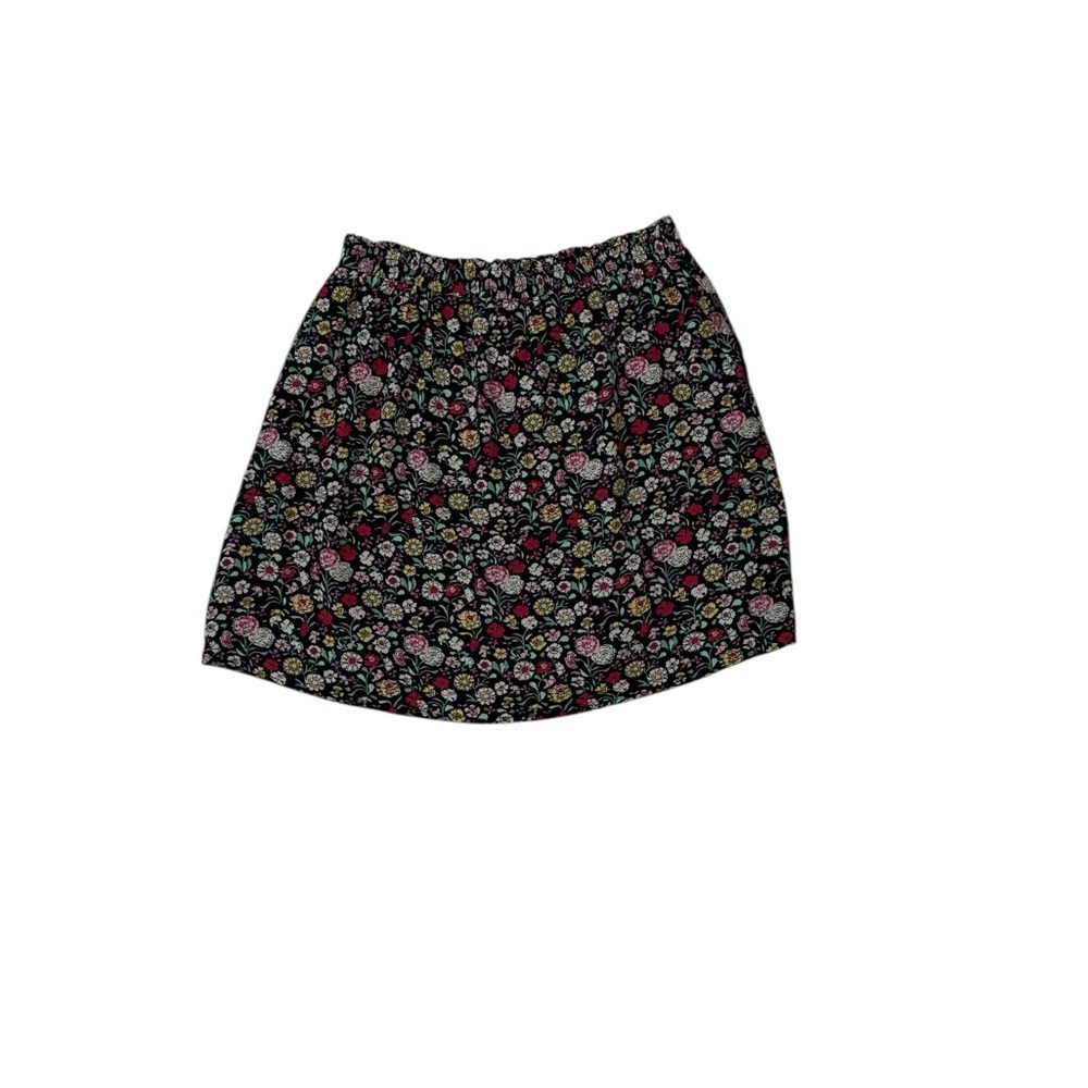 LOFT Black and Pink Mini Skirt Casual Floral Size MP